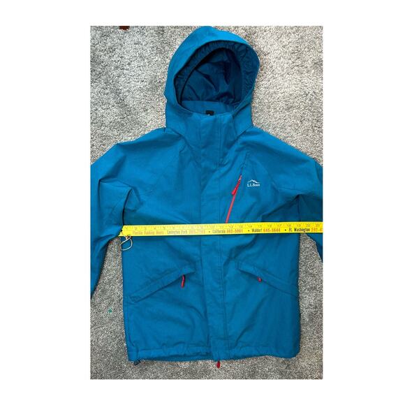 L.L. Bean Youth Size L14-16 Teal Removable Hood Jacket Coat - Picture 8 of 9